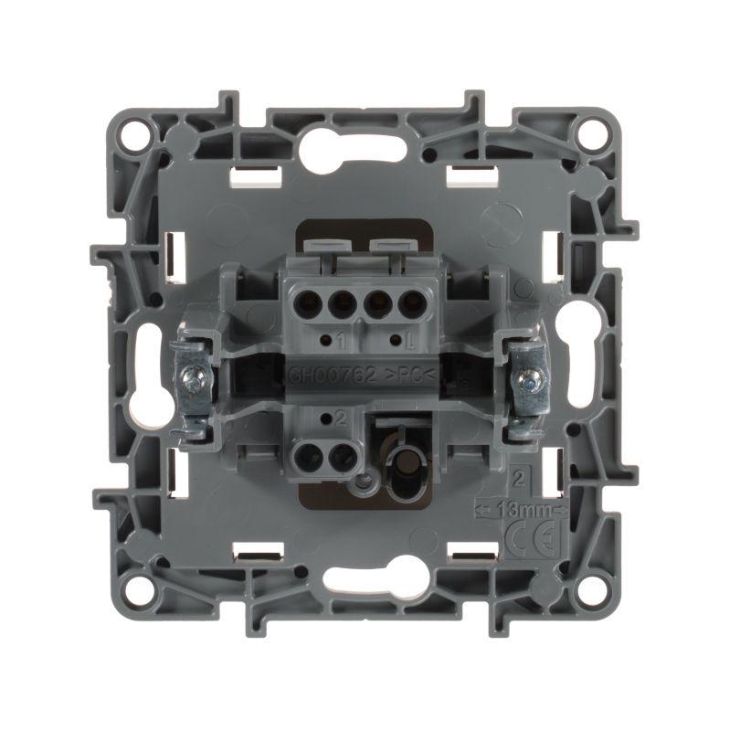 Выключатель 1-кл. СП Etika 10А IP20 250В 10AX безвинтов. зажимы механизм сл. кость Leg 672301