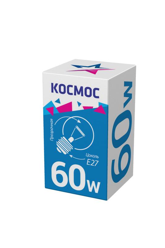 Лампа накаливания Шар 60Вт E27 прозр. Космос LKsmSSpCL60E27v2