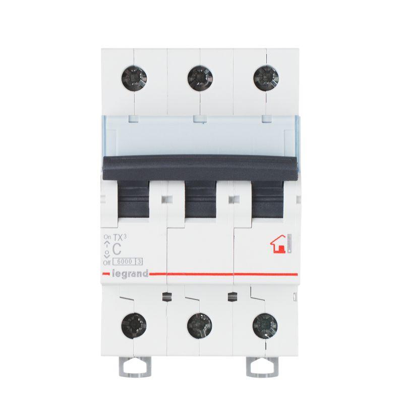 Выключатель автоматический модульный 3п B 6А 10кА TX3 6000 3мод. 400В Leg 403885
