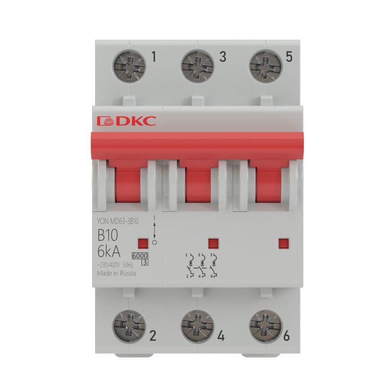 Выключатель автоматический модульный 3п C 16А 6кА MD63 YON MD63-3C16-6