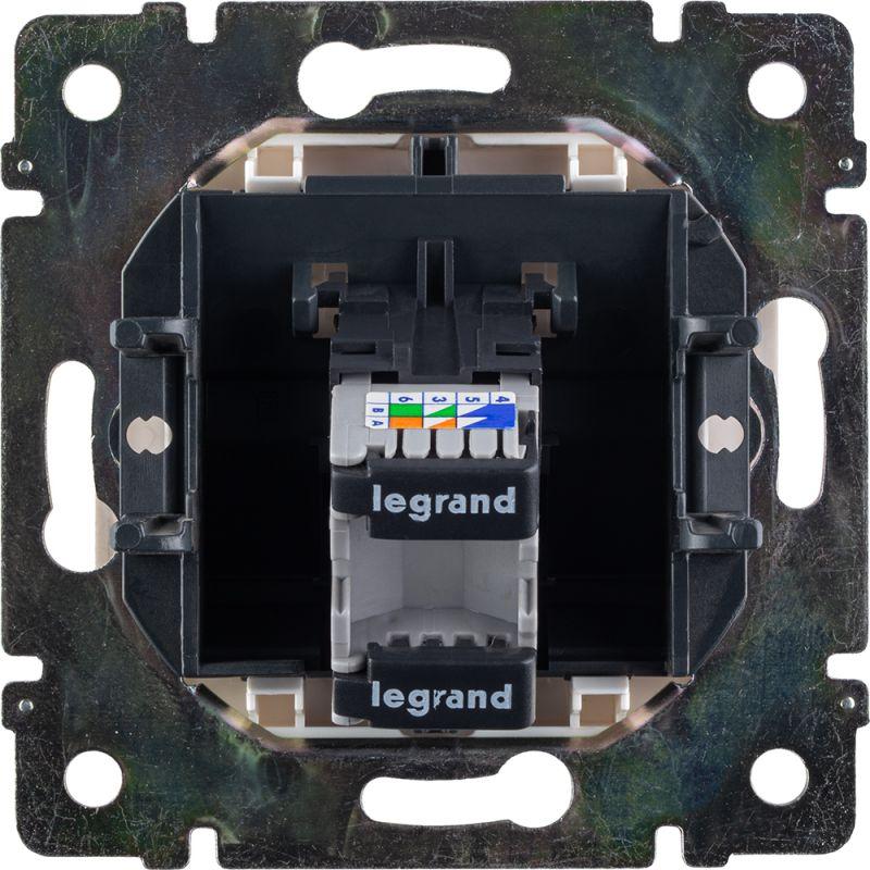 Механизм розетки информ. 1-м СП Valena RJ45 CAT.5E UTP на винтах сл. кость Leg 774138