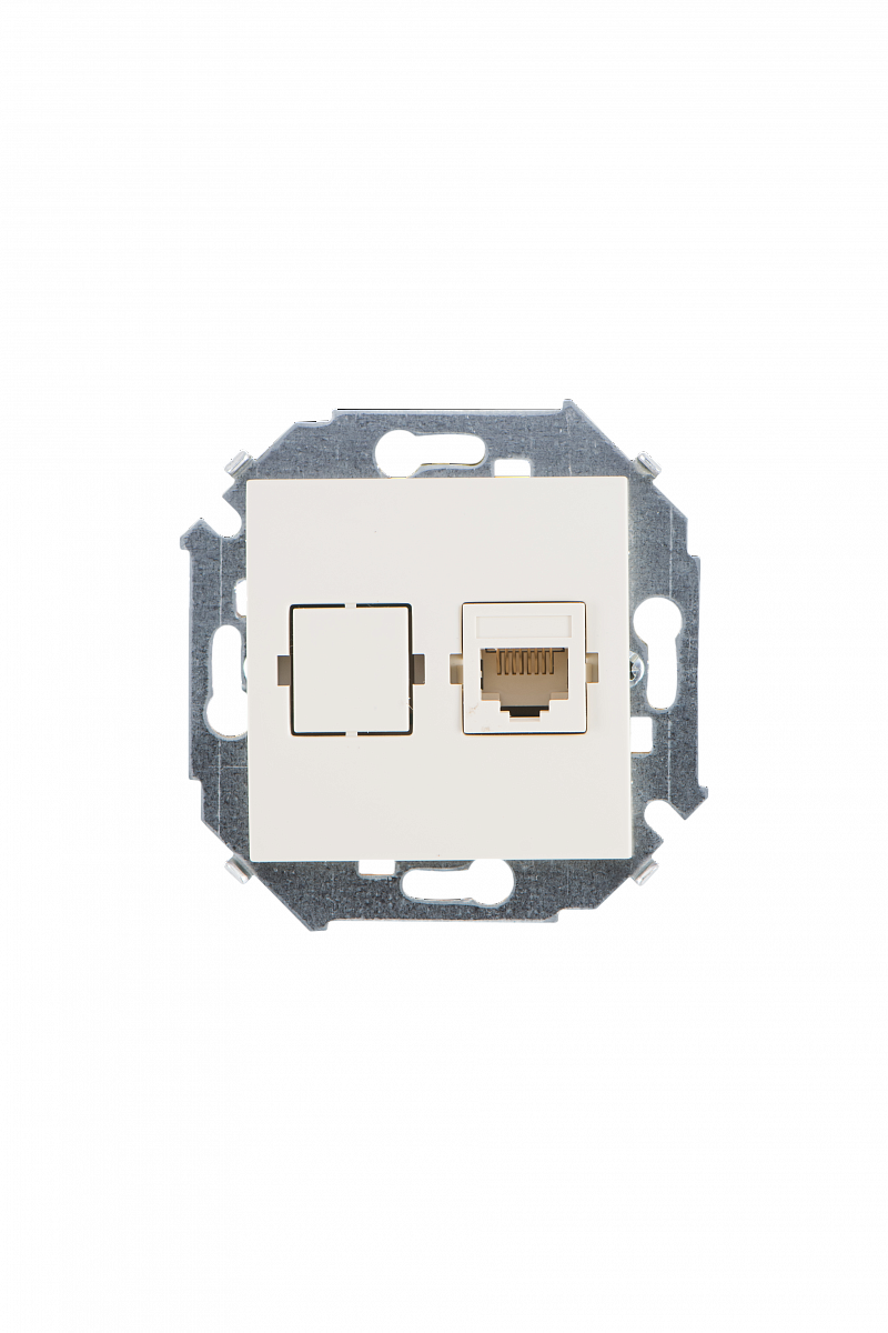 Розетка компьютерная Simon15 RJ45 слоновая кость Simon 1591598-031